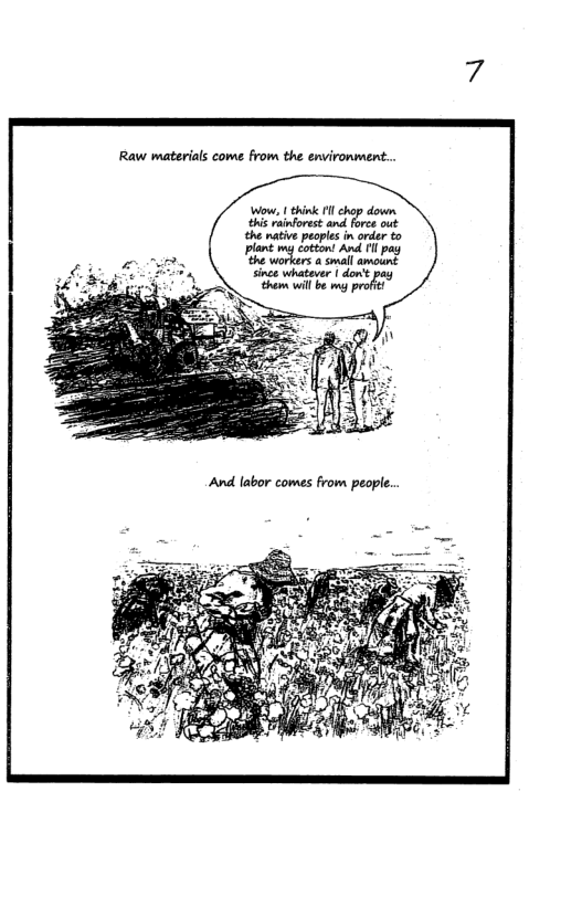 Raw waterials come from the environment...  o, | chin il o S vnforest and frc ook che st peple n order o Pl iy ostont A i patg i workers o mal amotod e whagecr | do pay S wi b i prfs  